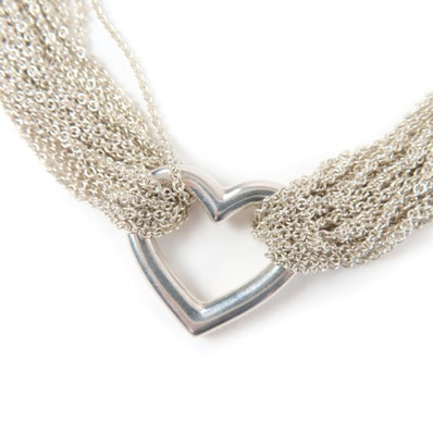 美品 ティファニー ネックレス オープンハートトグルチェーン シルバー