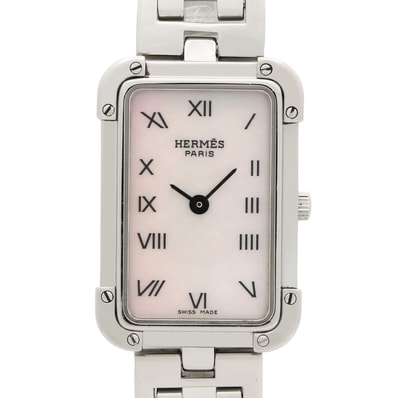 エルメス HERMES クロアジュール 腕時計 時計 ステンレススチール レディース ホワイト系 ホワイトシェル CR2.210 【中古】