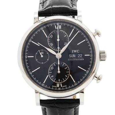 ★SALE【6wfc0220】IWC アイダブリューシー シャフハウゼン ポートフィノ クロノグラフ IW391008 黒文字盤【中古】腕時計 メンズ