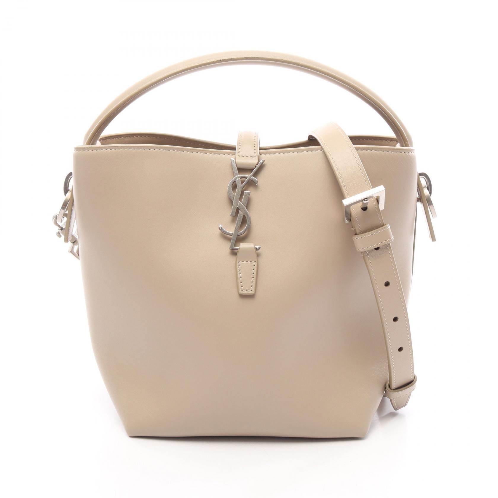 サンローランパリ SAINT LAURENT PARIS LE 37 スモール 2WAY ハンドバッグ バッグ レザー レディース ベージュ系 749036 【中古】