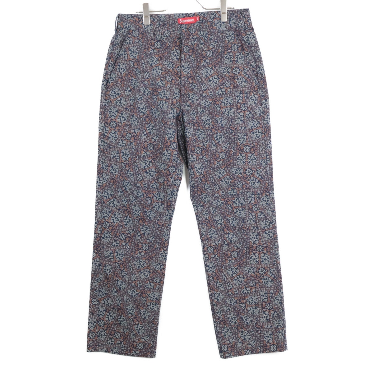 シュプリーム 21FW ネイビー系 Floral Cards ワークパンツ 30