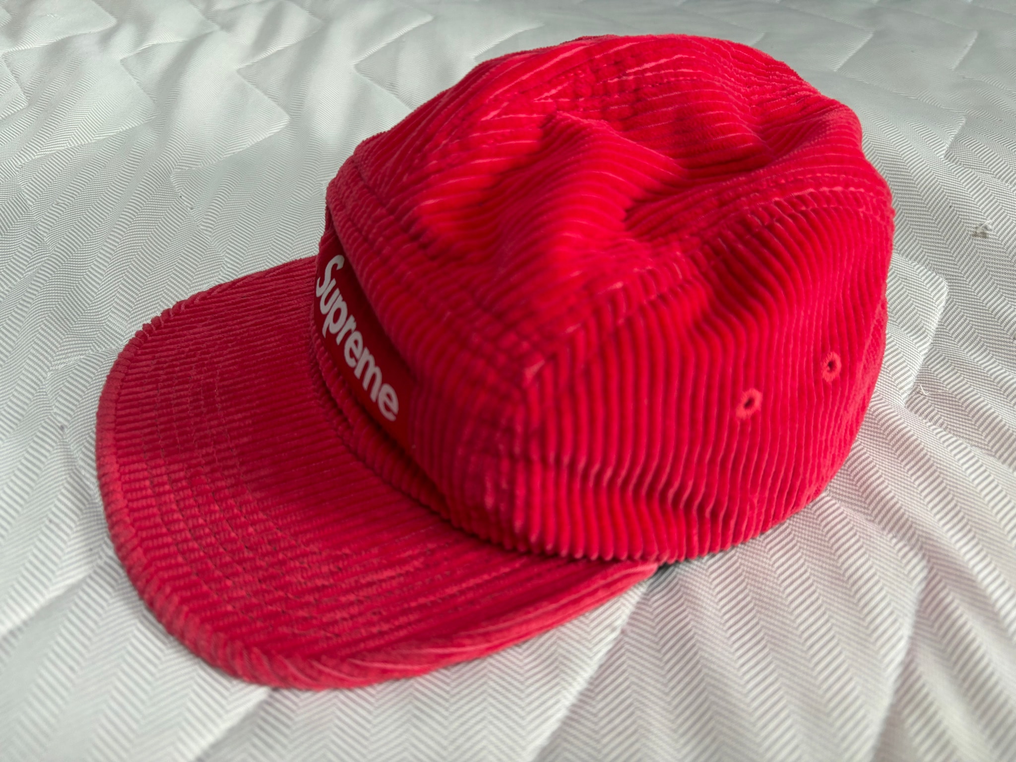 Supreme Corduroy Camp Cap "Red" (24FW)