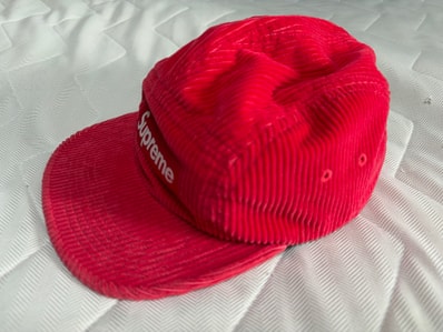 Supreme Corduroy Camp Cap "Red" (24FW)