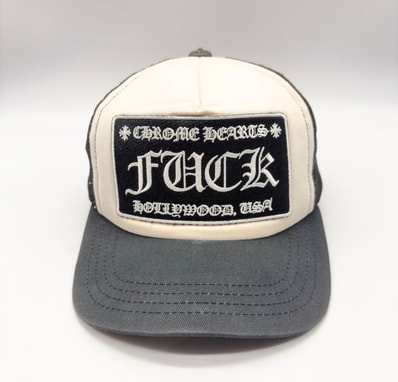 Chrome Hearts Tracker Cap Fuck "Black/White"