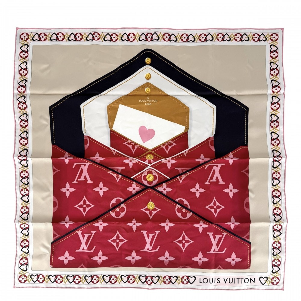LOUIS VUITTON ルイヴィトン スカーフ マイトゥルーLV ファッションアイテム M78061 シルク    レッド 赤 マルチカラー レディース【中古品】
