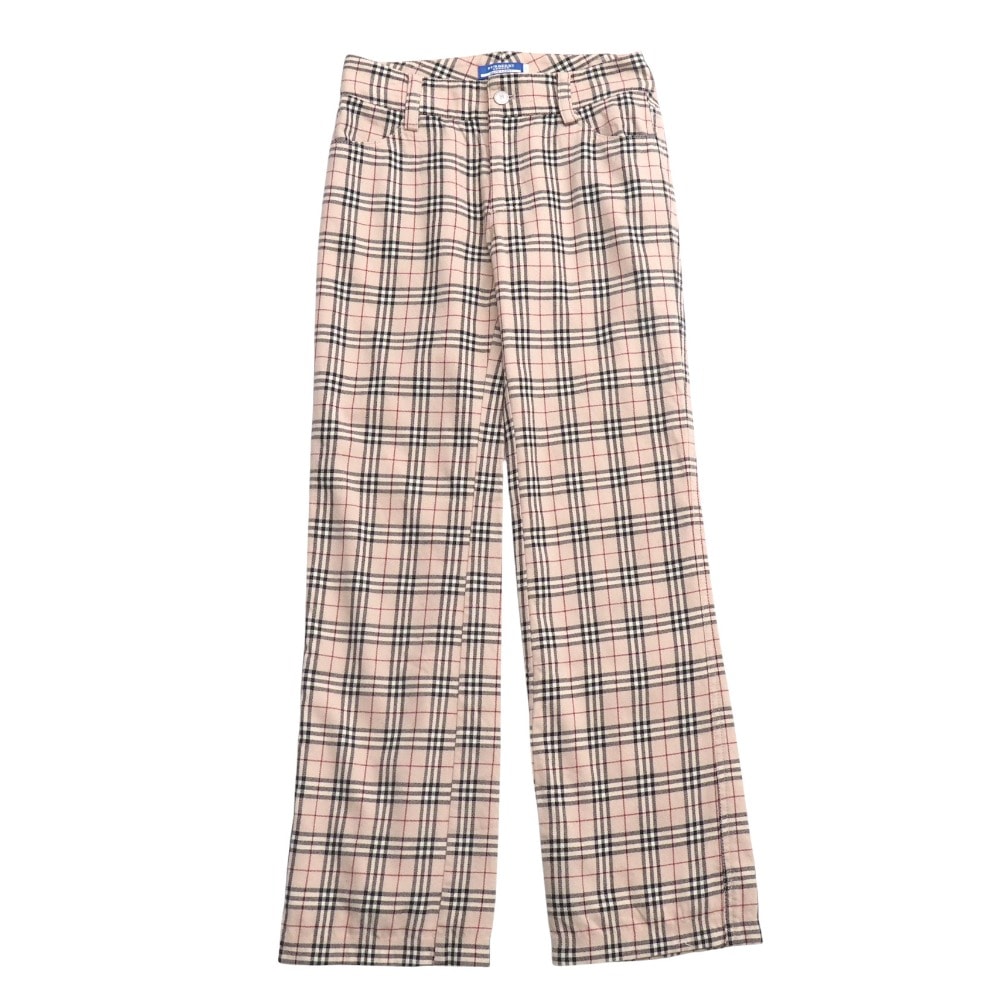 ■美品■BURBERRY BLUE LABEL バーバリーブルーレーベル パンツ サイズ34 チェック ストレート ウール ブランド古着【中古】20250613/RA5074