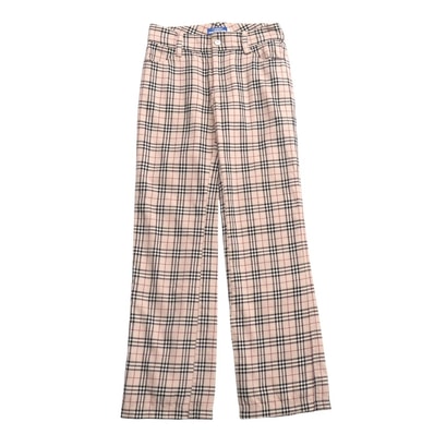■美品■BURBERRY BLUE LABEL バーバリーブルーレーベル パンツ サイズ34 チェック ストレート ウール ブランド古着【中古】20250613/RA5074