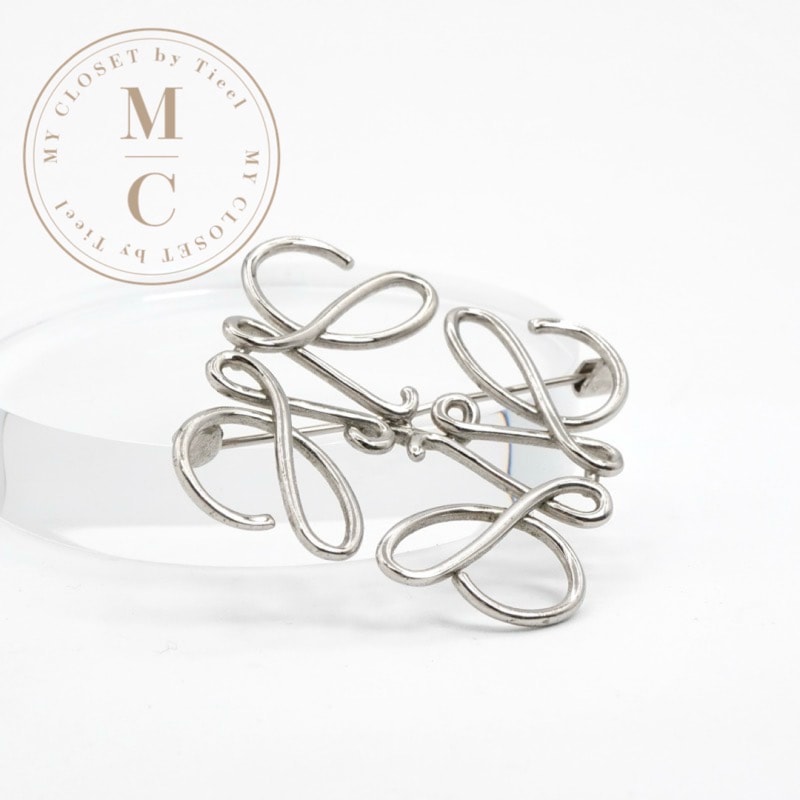 C (やや傷や汚れあり)】ロエベ LOEWE ブローチ コサージュ シルバー