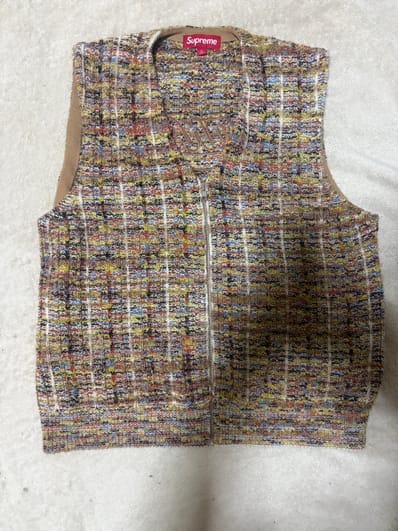 Supreme Speckled Zip Up Sweater Vest "Tan"