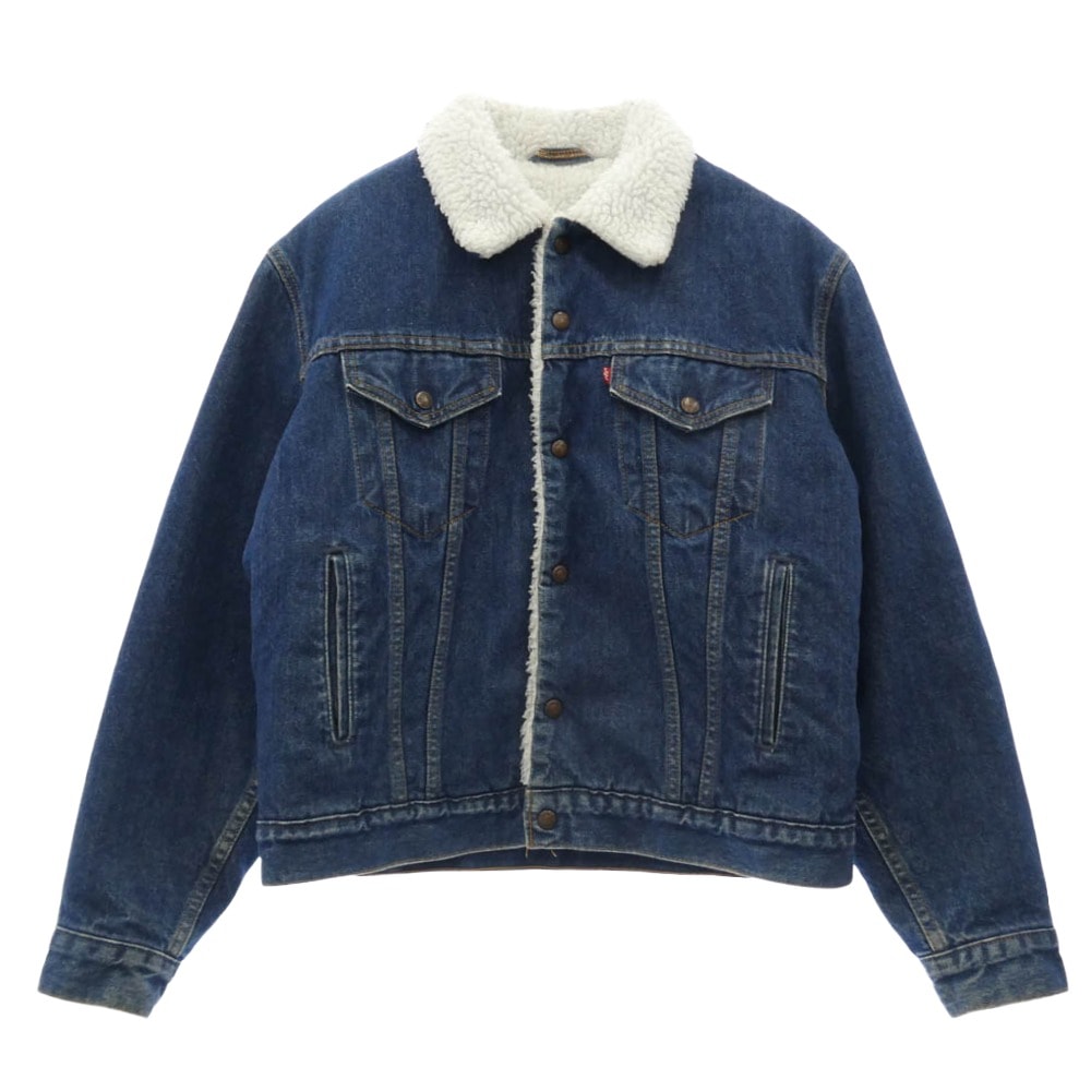Levi's リーバイス デニムジャケット 70608-0216 USA製 米国製 90S 中綿入り デニム ボア ジャケット インディゴブルー系 ホワイト系 40【中古】