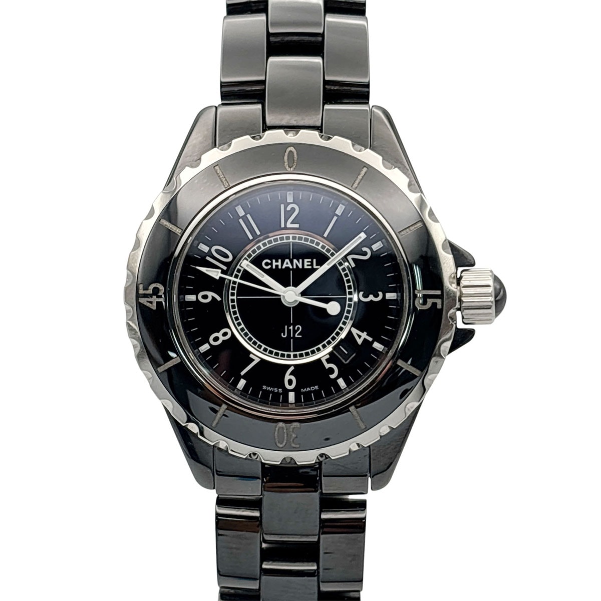 【値下げ】CHANEL シャネル J12 33mm 腕時計 H0682 セラミック ブラック  ボーイズ【中古】