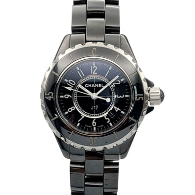 【値下げ】CHANEL シャネル J12 33mm 腕時計 H0682 セラミック ブラック ボーイズ【中古】