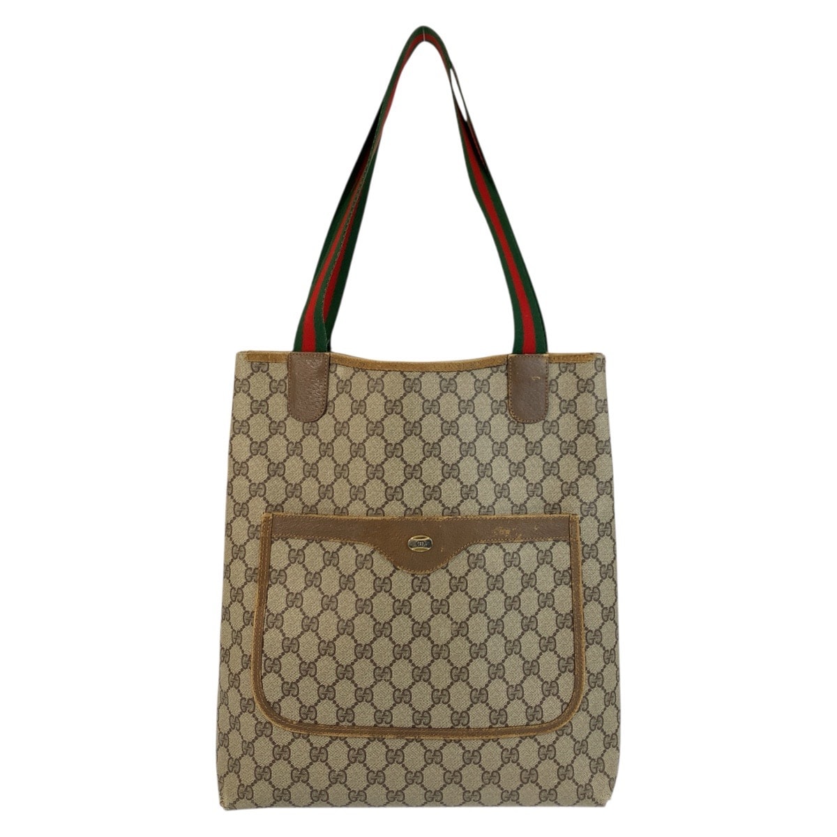 GUCCI グッチ ヴィンテージ シェリーライン ベージュ ブラウン GGスプリームキャンバス レザー/ トートバッグ ショルダーバッグ 600693 【中古】