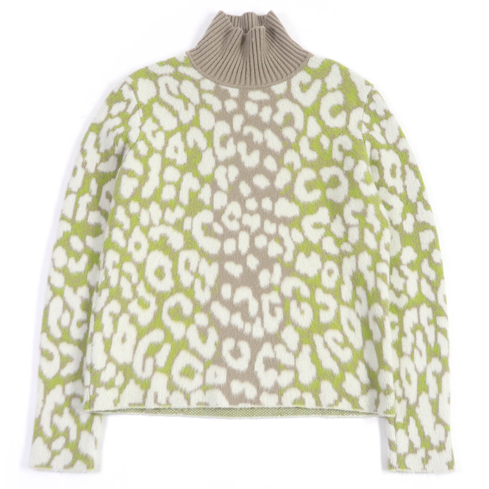 極美品 ディオール オム
 ニット Leopard Cashmere High Neck Sweater ベージュ系 メンズ M 213M638AT426