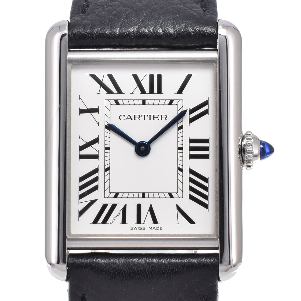 カルティエ CARTIER WSTA0041 タンク マスト LM SS レザー シルバー クォーツ ユニセックス 美品 保証書付き 腕時計 C#149682