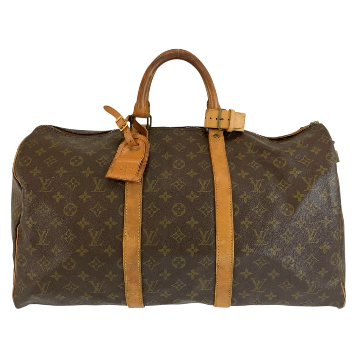 LOUIS VUITTON ルイヴィトン モノグラム キーポル50 ブラウン ゴールド金具 PVC レザー/ ボストンバッグ ハンドバッグ 601904 【中古】