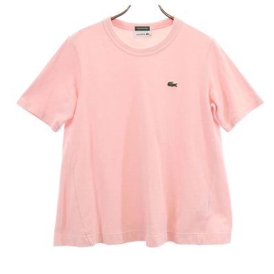 LACOSTE ラコステ 日本製 半袖 Tシャツ 36 ピンク 鹿の子