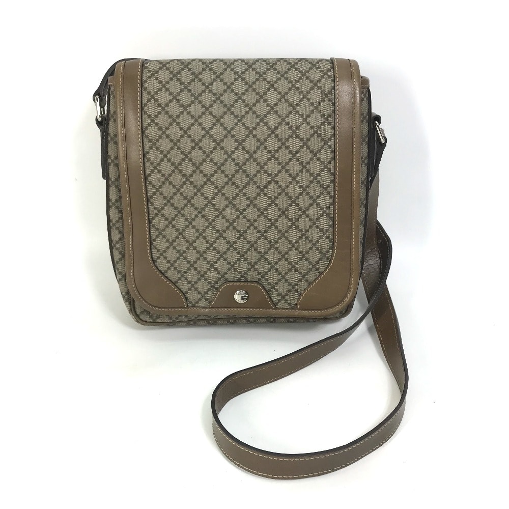 グッチ GUCCI ディアマンテ 295679 斜め掛け カバン フラップ付き ショルダーバッグ PVC/レザー ベージュ