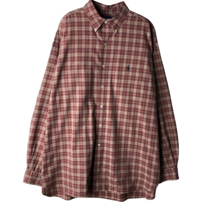 古着 ラルフローレン Ralph Lauren MCMEEL 長袖 ボタンダウンチェックシャツ メンズXL相当/eaa618529