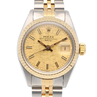 ロレックス デイト オイスターパーペチュアル 腕時計 時計 ステンレススチール 6917 自動巻き 磨き直し済 74番 レディース 1年保証 ROLEX 中古