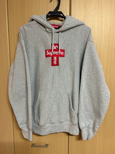 Supreme Cross Box Logo Hooded Sweatshirt "Grey"