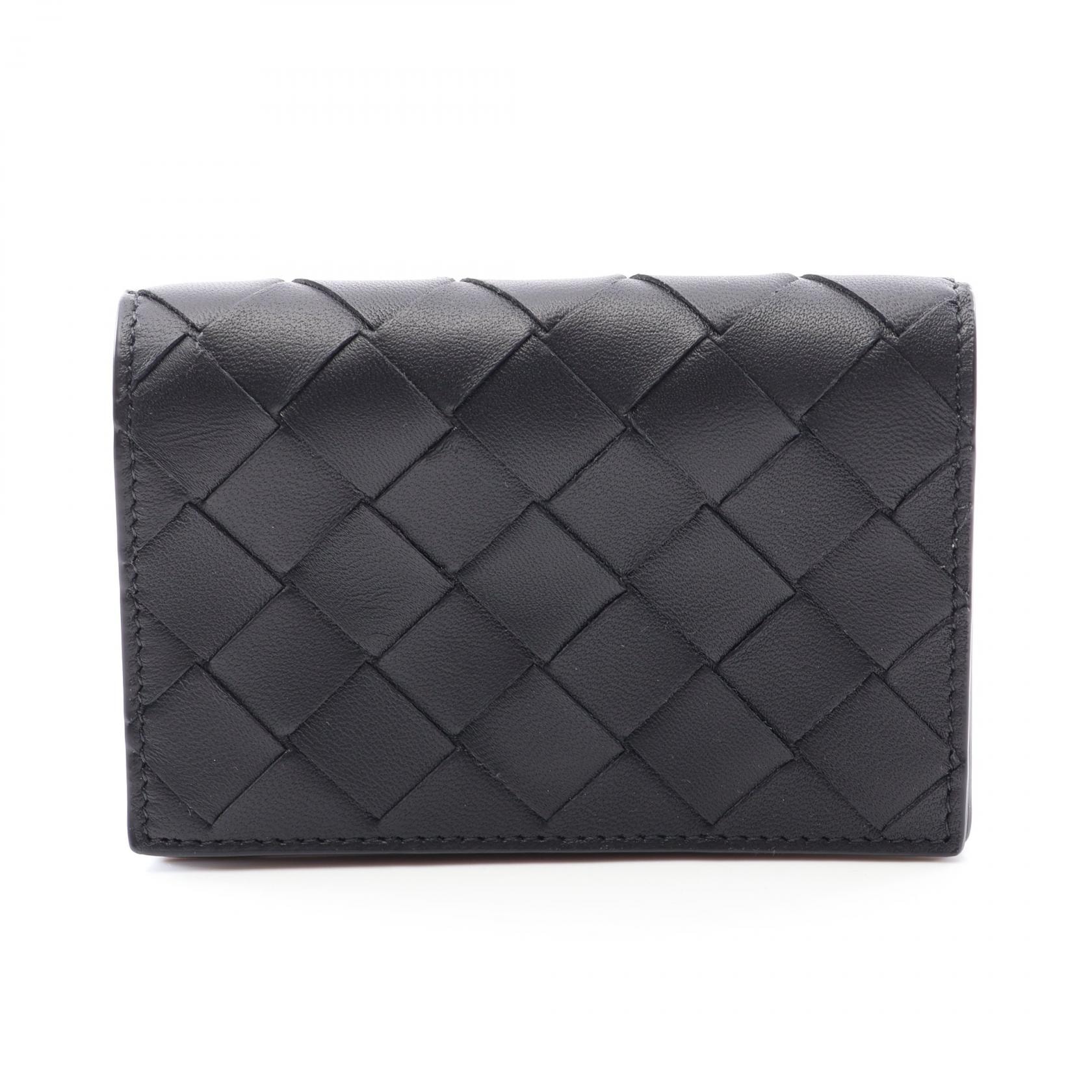 ボッテガヴェネタ BOTTEGA VENETA イントレチャート カードケース アクセサリー レザー メンズ レディース ブラック系 593115V3UH28803 【新品】