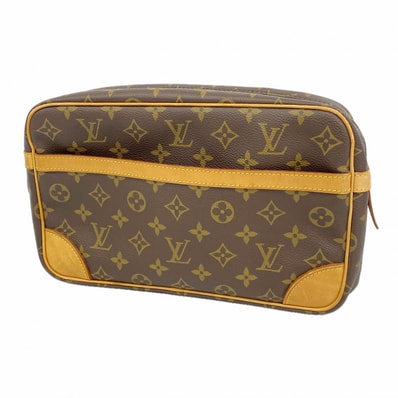 【6dc3568】ルイヴィトン クラッチバッグ モノグラム コンピエーニュ28 M51845 ブラウン【中古】メンズ