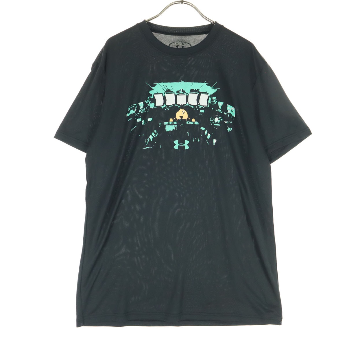 未使用 UNDER ARMOUR アンダーアーマー Star Blazers プリント 半袖 丸首 Tシャツ L ブラック 宇宙戦艦ヤマト コラボ