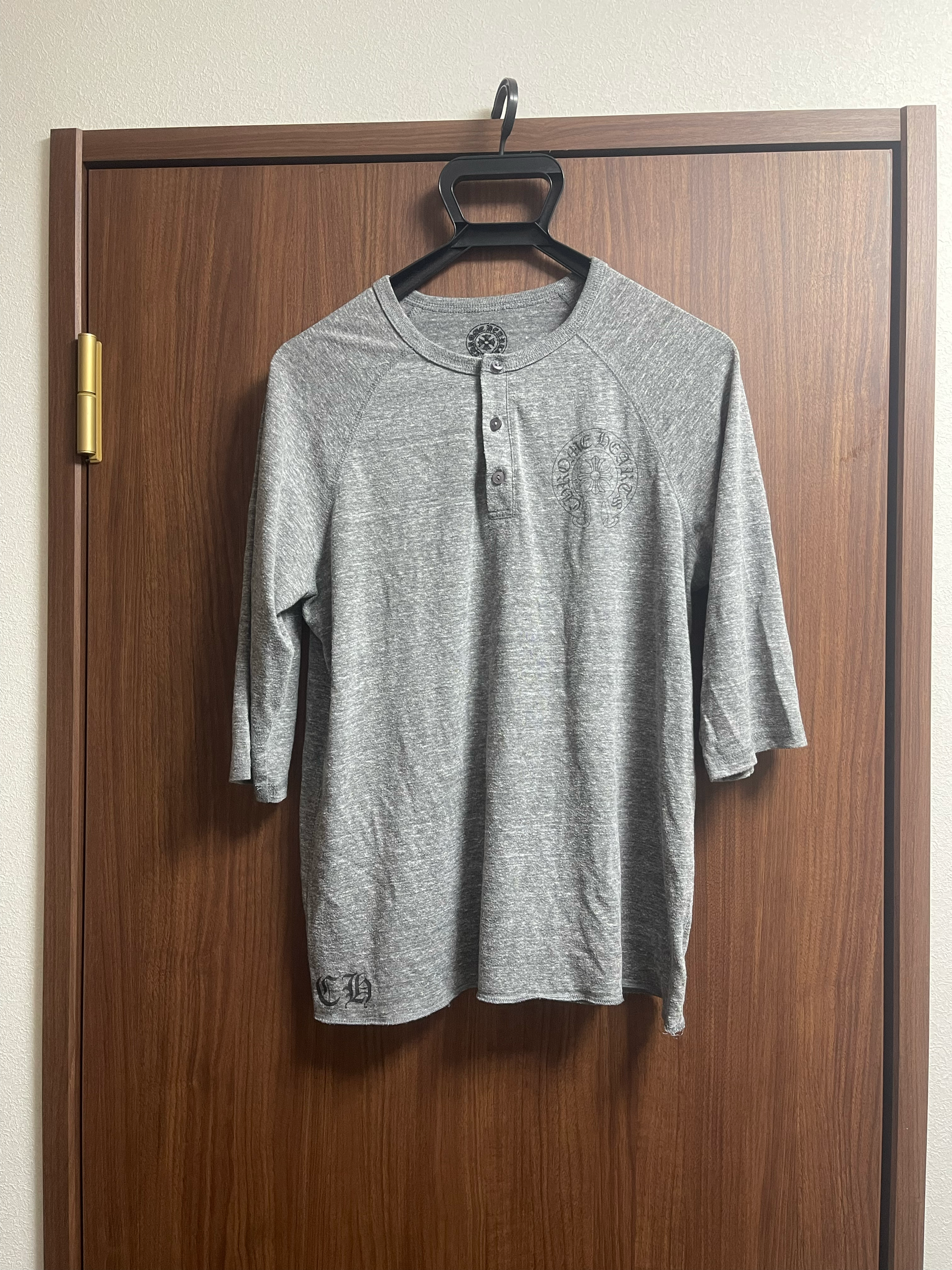 Chrome Hearts Old Star Print Henry Neck 3/4 Sleeve T-Shirt "Gray"