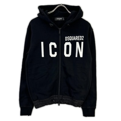 ディースクエアード S79HG0004 ブラック ICON ジップアップ ジャケット X S
