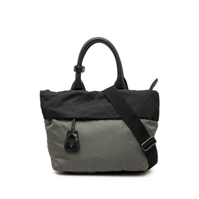 プラダ ハンドバッグ ショルダーバッグ 2WAY 1BG521 ブラック グレー ナイロン レディース PRADA 【中古】