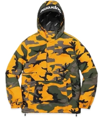 Supreme Hooded Logo Half Zip Pullover "Yellow Camo"
