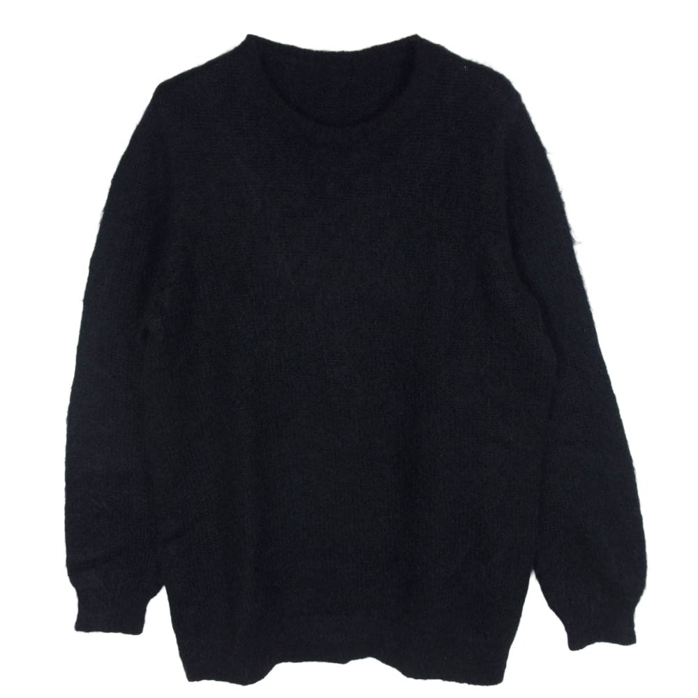uniform experiment ユニフォームエクスペリメント ニット UE-134092 モヘア混 ラバーロゴ クルーネック ニット ブラック系 2【中古】