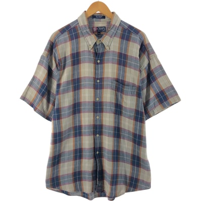 古着 90年代 ラルフローレン Ralph Lauren CHAPS チャップス 半袖 ボタンダウン チェックシャツ メンズXL相当 ヴィンテージ/eaa539175