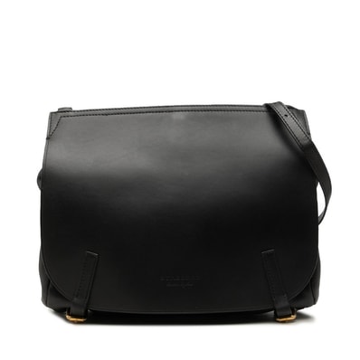 バーバリー 斜め掛け ショルダーバッグ メッセンジャーバッグ ブラック レザー レディース BURBERRY 中古