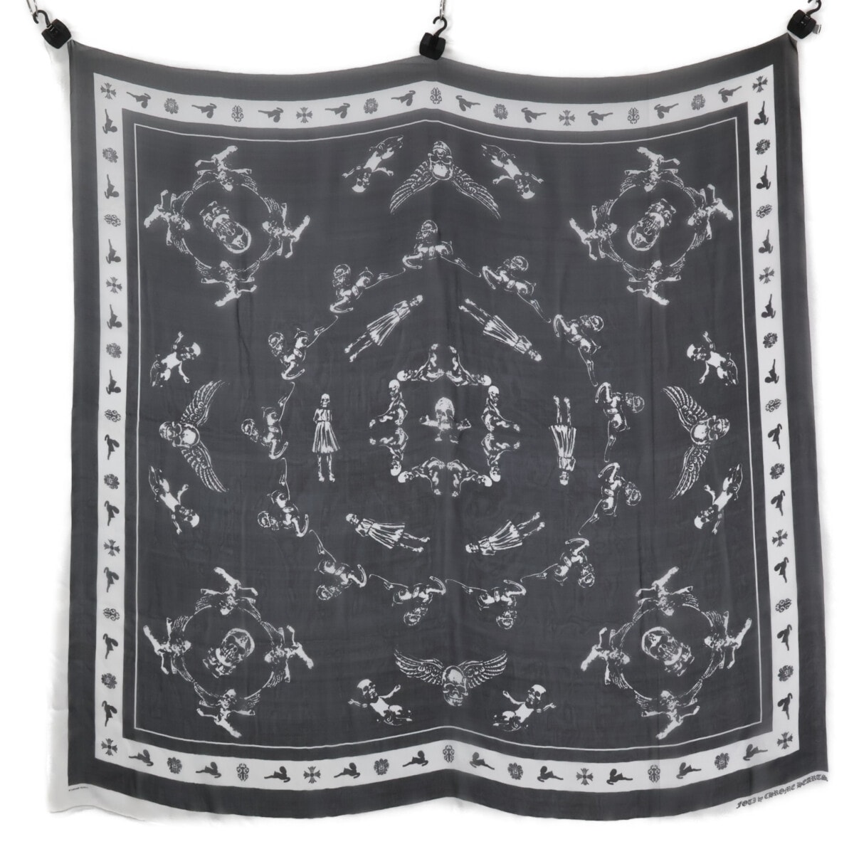 Chrome Hearts Foti Skull Silk Scarf "Black"