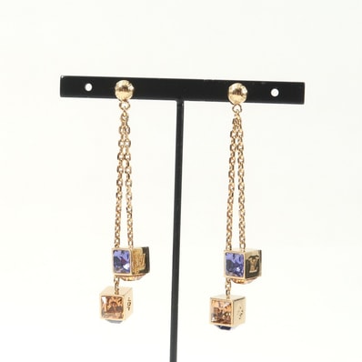 ■美品■LOUIS VUITTON ルイ・ヴィトン ブックルドレイユ パンダン ギャンブル ピアス チェーンピアス ダイスモチーフ ブランド古着【中古】20260630/RA9975