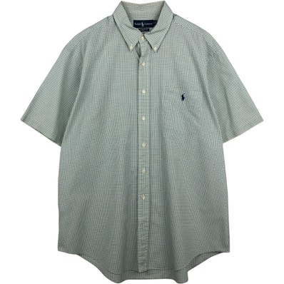 古着 ラルフローレン Ralph Lauren CLASSIC FIT クラシックフィット 半袖 ボタンダウン チェックシャツ メンズXL相当/eaa648883