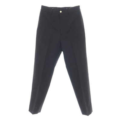 【中古】グッチ GUCCI コットンモヘヤウール カジュアルスラックスパンツ ブラック【サイズ44】【メンズ】