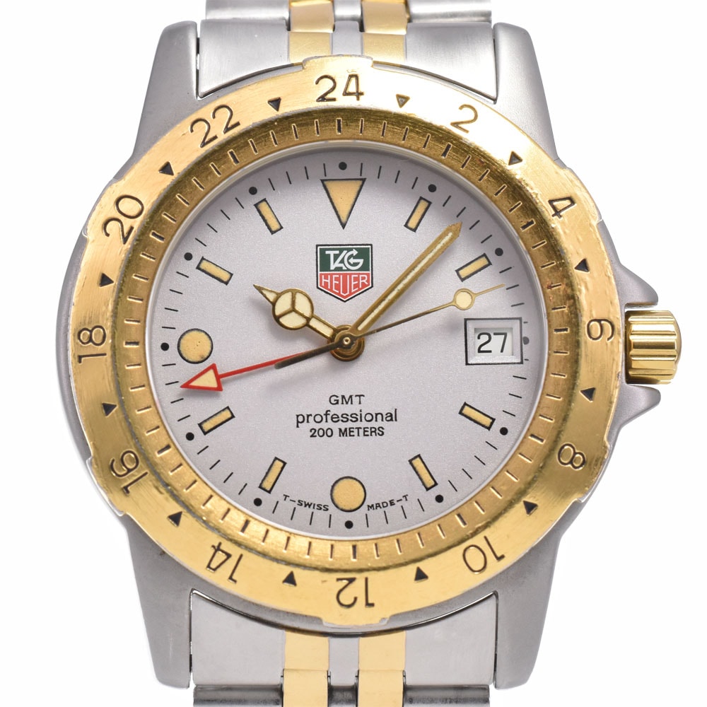タグホイヤー TAG HEUER WS1120 プロフェッショナル200m GMT 200M ホワイト クォーツ メンズ 良品 腕時計 A#149341