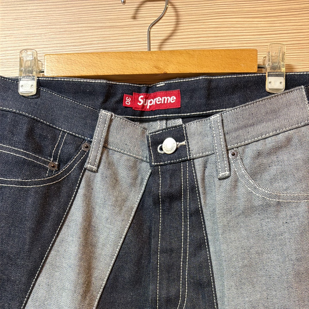 Supreme Paneled Stripe Baggy Jean "Rigid Indigo"