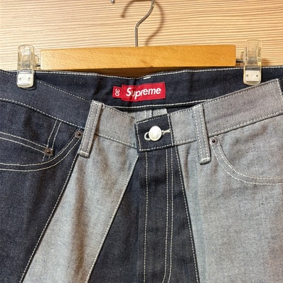 Supreme Paneled Stripe Baggy Jean "Rigid Indigo"