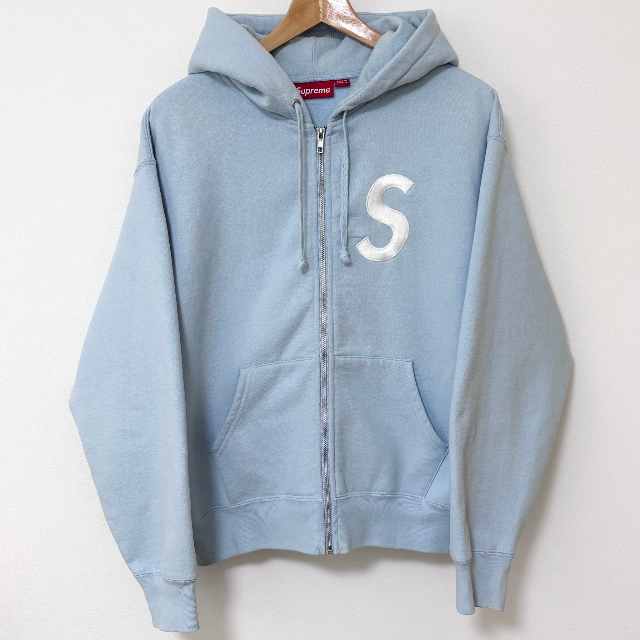 Supreme S Logo Zip Up Hooded Sweatshirt (25FW) "Light Blue"