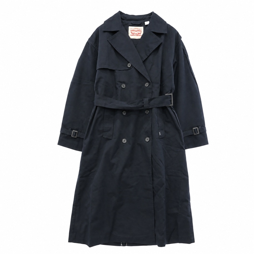 Levi's リーバイス A4445-0000 Women's Long Trench Coat レディース ロング トレンチ コート ネイビー系 M【新古品】【未使用】【中古】