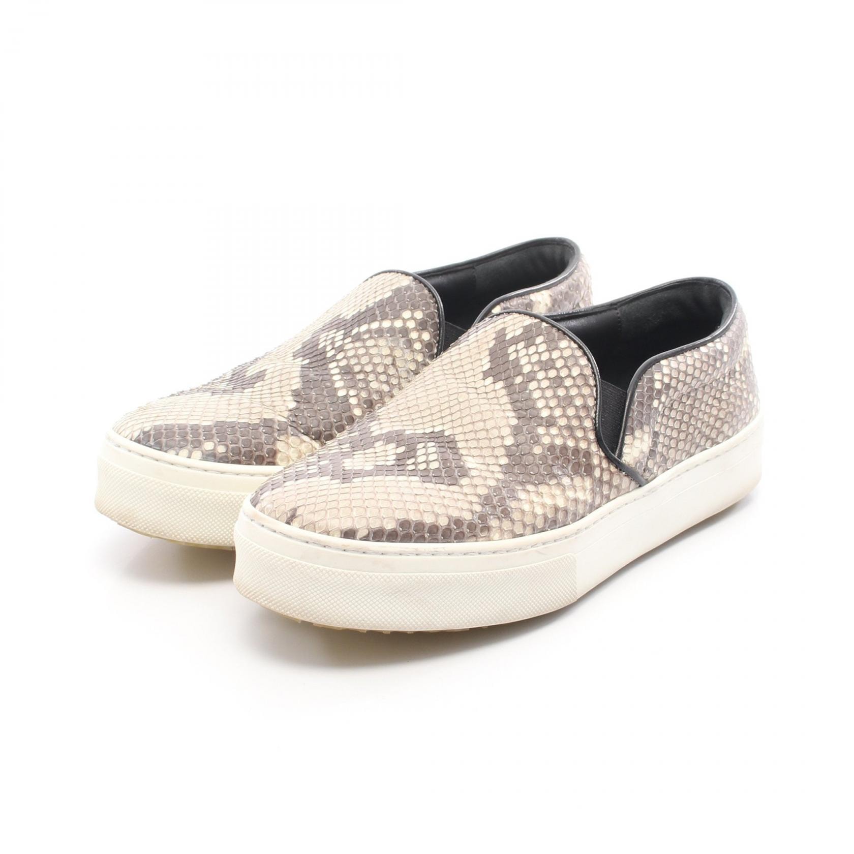 セリーヌ CELINE スリッポン 靴 エキゾチックレザー レディース グレー系 【中古】