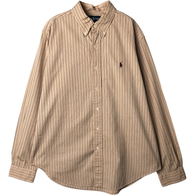 古着 ラルフローレン Ralph Lauren CLASSIC FIT クラシックフィット 長袖 ボタンダウンストライプシャツ メンズL相当/eaa649980