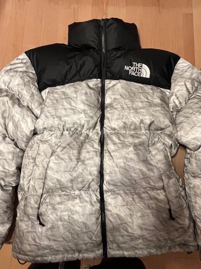 Supreme x The North Face Nuptse Jacket "White Paper Print"