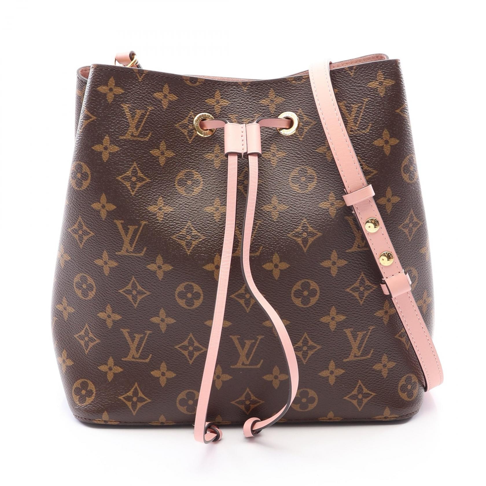 ルイ・ヴィトン LOUIS VUITTON ネオノエ モノグラム ローズプードル ショルダーバッグ バッグ PVCコーティングキャンバス レザー レディース ブラウン系 / ピンク系 M44022 【中古】