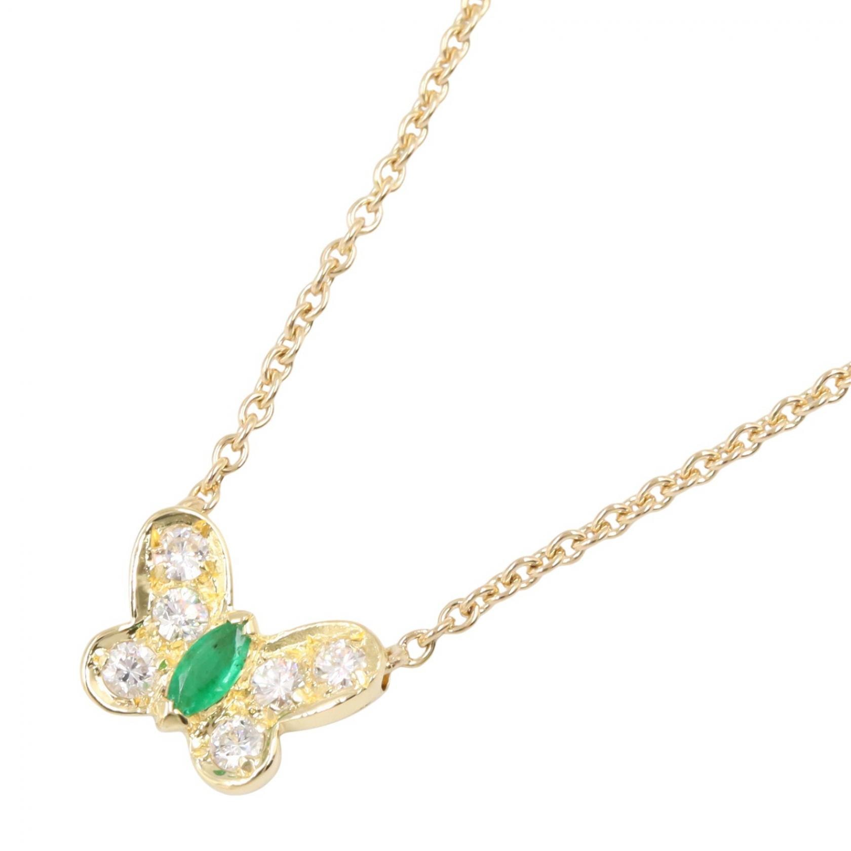 ヴァンクリーフ&アーペル Van Cleef & Arpels パピヨン エメラルド ダイヤ ネックレス ネックレス ジュエリー K18(イエローゴールド) ダイヤモンド エメラルド レディース ゴールド系 / クリア系 / グリーン系