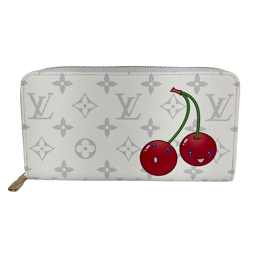 ルイヴィトン LOUIS VUITTON ジッピーウォレット M14240 村上隆コラボ モノグラム LV × TM 財布 ウォレット チェリー 長財布 モノグラムキャンバス ホワイト 未使用